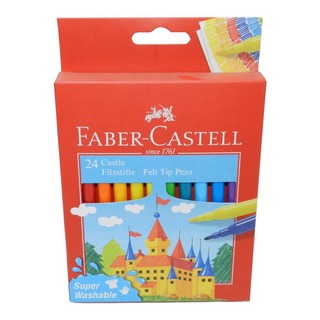 Фломастеры 24 цветов Фабер-кастелл Замок смываемые 554202